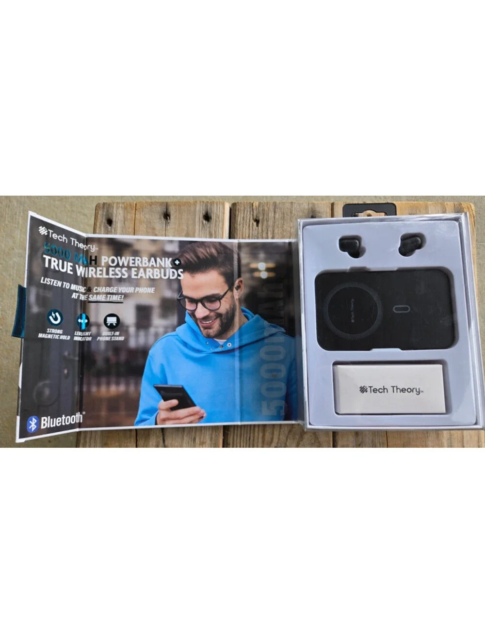 Tech Theory 2-in-1 5000 mAh Magnetic Power Bank & True Wireless Earbuds NIB